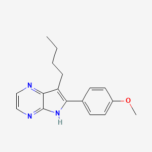 B1680015 7-butyl-6-(4-methoxyphenyl)-5H-pyrrolo[2,3-b]pyrazine CAS No. 496864-15-4