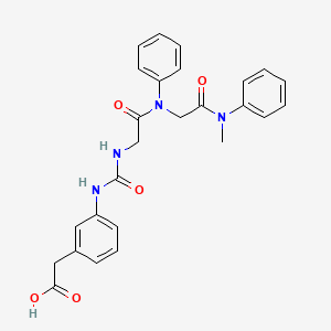 molecular formula C26H26N4O5 B1680020 2-[3-[[2-[[2-(Methyl-phenylamino)-2-oxoethyl]-phenylamino]-2-oxoethyl]carbamoylamino]phenyl]acetic acid 