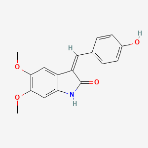 B1680026 (3Z)-3-[(4-hydroxyphenyl)methylidene]-5,6-dimethoxy-1H-indol-2-one CAS No. 269730-03-2
