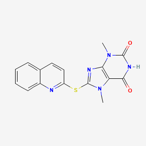 molecular formula C16H13N5O2S B1680060 3,7-二甲基-8-喹啉-2-基硫代嘌呤-2,6-二酮 CAS No. 878451-87-7