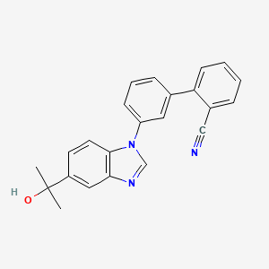 molecular formula C23H19N3O B1680085 2-[3-[5-(2-羟基丙烷-2-基)苯并咪唑-1-基]苯基]苯甲腈 CAS No. 951650-22-9