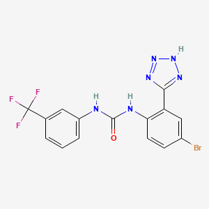 molecular formula C15H10BrF3N6O B1680096 1-[4-溴-2-(2H-四唑-5-基)苯基]-3-[3-(三氟甲基)苯基]脲 CAS No. 343630-41-1