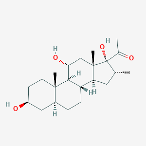 molecular formula C22H36O4 B168010 3beta,11alpha,17-Trihydroxy-16alpha-methyl-5alpha-pregnan-20-one CAS No. 1635-20-7