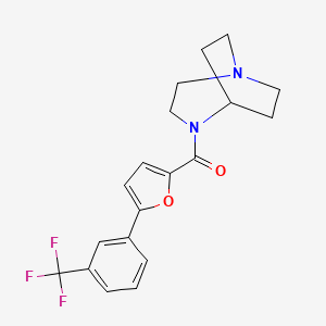 molecular formula C19H19F3N2O2 B1680104 1,4-Diazabicyclo[3.2.2]non-4-yl[5-[3-(trifluoromethyl)phenyl]-2-furanyl]methanone CAS No. 753500-02-6