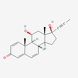 B1680169 (8S,9S,10R,11S,13S,14S,17S)-11,17-dihydroxy-10,13-dimethyl-17-prop-1-ynyl-9,11,12,14,15,16-hexahydro-8H-cyclopenta[a]phenanthren-3-one CAS No. 74915-58-5