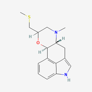 B1680177 (2R,7R)-6-Methyl-4-(methylsulfanylmethyl)-3-oxa-6,11-diazatetracyclo[7.6.1.02,7.012,16]hexadeca-1(16),9,12,14-tetraene CAS No. 134377-22-3