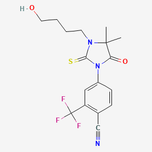 molecular formula C17H18F3N3O2S B1680189 4-(3-(4-羟基丁基)-4,4-二甲基-5-氧代-2-硫代咪唑烷-1-基)-2-(三氟甲基)苯甲腈 CAS No. 155180-53-3