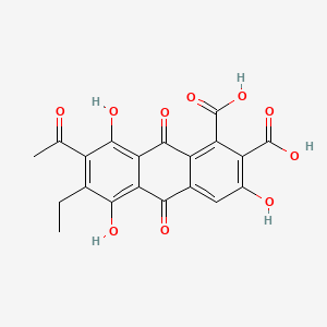 B1680211 1,2-Anthracenedicarboxylic acid, 7-acetyl-6-ethyl-9,10-dihydro-3,5,8-trihydroxy-9,10-dioxo- CAS No. 6219-66-5