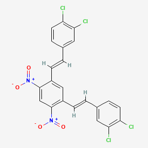 molecular formula C22H12Cl4N2O4 B1680235 1,5-双[(E)-2-(3,4-二氯苯基)乙烯基]-2,4-二硝基苯 CAS No. 1618672-71-1
