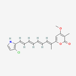 B1680275 2H-pyran-2-one, 6-(8-(3-chloro-1H-pyrrol-2-yl)-1-methyl-1,3,5,7-octatetraenyl)-4-methoxy-3-methyl-, (Z,E,E,E)- CAS No. 148528-19-2