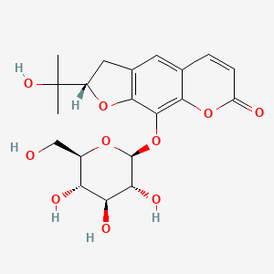 B1680288 (2S)-2-(2-hydroxypropan-2-yl)-9-[(2S,3R,4S,5S,6R)-3,4,5-trihydroxy-6-(hydroxymethyl)oxan-2-yl]oxy-2,3-dihydrofuro[3,2-g]chromen-7-one CAS No. 20320-81-4