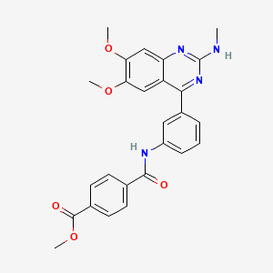 B1680292 Methyl 4-((3-(6,7-dimethoxy-2-(methylamino)quinazolin-4-yl)phenyl)carbamoyl)benzoate CAS No. 947620-48-6