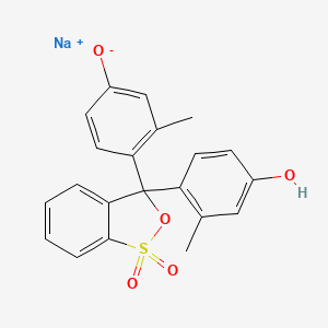 molecular formula C21H17NaO5S B1680322 Sodium hydrogen 4,4'-(3H-2,1-benzoxathiol-3-ylidene)bis(3-methylphenolate) S,S-dioxide CAS No. 67763-22-8