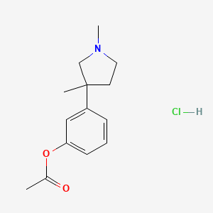 molecular formula C14H20ClNO2 B1680325 Phenol, m-(1,3-dimethyl-3-pyrrolidinyl)-, acetate, hydrochloride CAS No. 1505-34-6