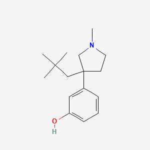 molecular formula C16H25NO B1680333 Phenol, m-(1-methyl-3-neopentyl-3-pyrrolidinyl)- CAS No. 36894-63-0