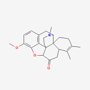 molecular formula C24H29NO3 B1680343 13-Methoxy-5,6,19-trimethyl-11-oxa-19-azahexacyclo[10.9.1.01,10.02,7.02,18.016,22]docosa-5,12,14,16(22)-tetraen-9-one CAS No. 6701-66-2