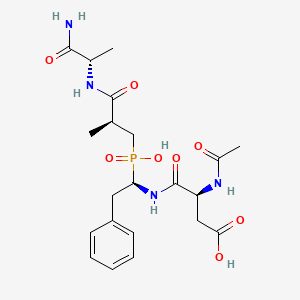 B1680349 N~2~-Acetyl-N-{(1r)-1-[(S)-[(2s)-3-{[(2s)-1-Amino-1-Oxopropan-2-Yl]amino}-2-Methyl-3-Oxopropyl](Hydroxy)phosphoryl]-2-Phenylethyl}-L-Alpha-Asparagine CAS No. 237770-41-1