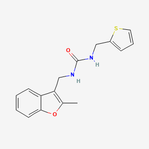 B1680356 1-[(2-Methyl-1-benzofuran-3-yl)methyl]-3-(thiophen-2-ylmethyl)urea CAS No. 883226-64-0