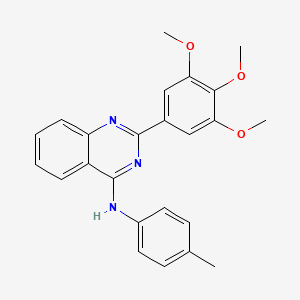 molecular formula C24H23N3O3 B1680358 p-Tolyl-[2-(3,4,5-trimethoxy-phenyl)-quinazolin-4-yl]-amine CAS No. 362508-67-6