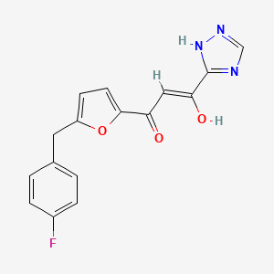 1-(5-(4-Fluorobenzyl)furan-2-yl)-3-hydroxy-3-(1H-1,2,4-triazol-3-yl)propene