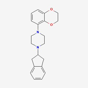 B1680371 4-(Benzodioxan-5-yl)-1-(indan-2-yl)piperazine CAS No. 146998-34-7