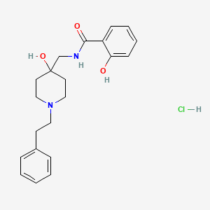 B1680372 1-Phenethyl-4-hydroxysalicylamido-4-methylpiperidine hydrochloride CAS No. 25552-58-3