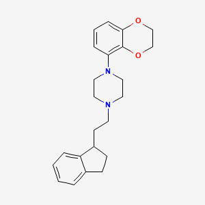 B1680373 4-(Benzodioxan-5-yl)-1-(2-(indan-1-yl)ethyl)piperazine CAS No. 153607-45-5