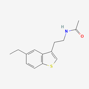 molecular formula C14H17NOS B1680385 N-[2-(5-乙基-1-苯并噻吩-3-基)乙基]乙酰胺 CAS No. 180304-07-8