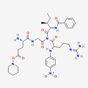 B1680388 L-Argininamide, N-benzoyl-L-isoleucyl-5-oxo-5-(1-piperidinyl)-L-norvalylglycyl-N-(4-nitrophenyl)- CAS No. 67608-06-4