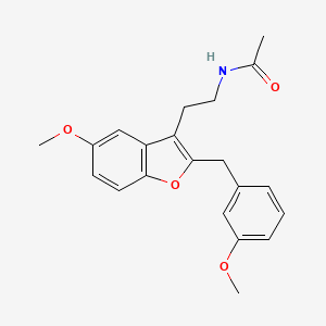 B1680391 N-[2-[5-methoxy-2-[(3-methoxyphenyl)methyl]-1-benzofuran-3-yl]ethyl]acetamide CAS No. 229323-14-2
