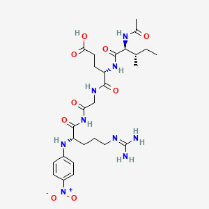 B1680392 (4S)-4-[[(2S,3S)-2-acetamido-3-methylpentanoyl]amino]-5-[[2-[[(2S)-5-(diaminomethylideneamino)-2-(4-nitroanilino)pentanoyl]amino]-2-oxoethyl]amino]-5-oxopentanoic acid CAS No. 85205-64-7