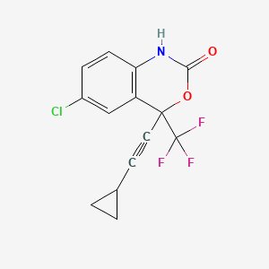 molecular formula C14H9ClF3NO2 B1680419 6-chloro-4-(cyclopropylethynyl)-4-(trifluoromethyl)-1,4-dihydro-2H-3,1-benzoxazin-2-one CAS No. 177530-93-7
