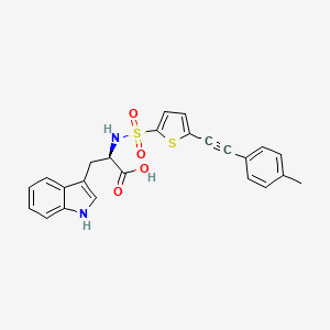 molecular formula C24H20N2O4S2 B1680440 D-色氨酸，N-[[5-[2-(4-甲基苯基)乙炔基]-2-噻吩基]磺酰基]- CAS No. 203640-27-1