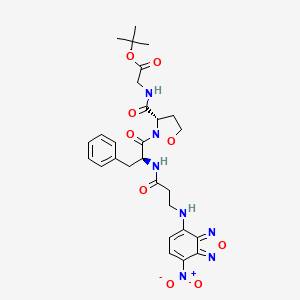 tert-butyl 2-[[(3S)-2-[(2S)-2-[3-[(4-nitro-2,1,3-benzoxadiazol-7-yl)amino]propanoylamino]-3-phenylpropanoyl]-1,2-oxazolidine-3-carbonyl]amino]acetate