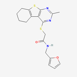 molecular formula C18H19N3O2S2 B1680589 N-(呋喃-2-基甲基)-2-[(2-甲基-5,6,7,8-四氢-[1]苯并噻吩并[2,3-d]嘧啶-4-基)硫代]乙酰胺 CAS No. 314261-66-0
