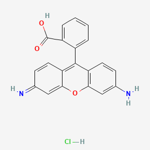 molecular formula C20H15ClN2O3 B1680600 2-(6-Amino-3-imino-3H-xanthen-9-yl)benzoic acid hydrochloride CAS No. 13558-31-1
