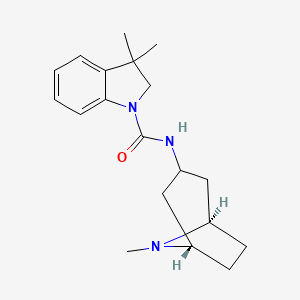 molecular formula C19H27N3O B1680625 3,3-dimethyl-N-[(1R,5S)-8-methyl-8-azabicyclo[3.2.1]octan-3-yl]-2H-indole-1-carboxamide CAS No. 117086-68-7