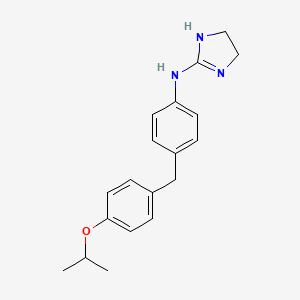 B1680659 N-[4-[(4-propan-2-yloxyphenyl)methyl]phenyl]-4,5-dihydro-1H-imidazol-2-amine CAS No. 221529-58-4