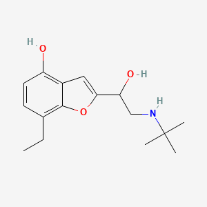 B1680680 2-[2-(Tert-butylamino)-1-hydroxyethyl]-7-ethyl-1-benzofuran-4-ol CAS No. 61470-08-4