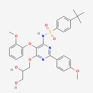 B1680690 4-(tert-butyl)-N-(6-(2,3-dihydroxypropoxy)-5-(2-methoxyphenoxy)-2-(4-methoxyphenyl)pyrimidin-4-yl)benzenesulfonamide CAS No. 175556-12-4