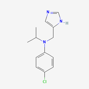 molecular formula C13H16ClN3 B1680694 N-((1H-Imidazol-4-yl)methyl)-4-chloro-N-isopropylaniline CAS No. 1020814-70-3