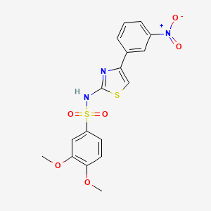 molecular formula C17H15N3O6S2 B1680698 3,4-dimethoxy-N-(4-(3-nitrophenyl)thiazol-2-yl)benzenesulfonamide CAS No. 199666-03-0