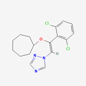 molecular formula C17H19Cl2N3O B1680700 1-[(Z)-2-cycloheptyloxy-2-(2,6-dichlorophenyl)ethenyl]-1,2,4-triazole CAS No. 246852-46-0