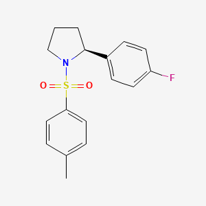 molecular formula C17H18FNO2S B1680702 Pyrrolidine, 2-(4-fluorophenyl)-1-[(4-methylphenyl)sulfonyl]-, (2S)- CAS No. 298690-60-5