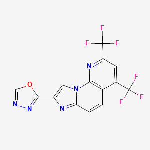 molecular formula C14H5F6N5O B1680706 8-(1,3,4-恶二唑-2-基)-2,4-双(三氟甲基)咪唑并[1,2-a][1,8]萘啶 CAS No. 691868-88-9