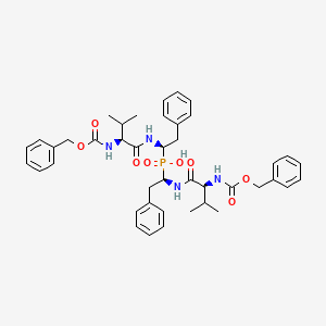 B1680791 (2-Phenyl-1-carbobenzyl-oxyvalyl-amino)-ethyl-phosphinic acid CAS No. 141396-10-3