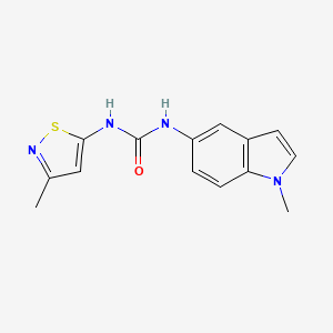 molecular formula C14H14N4OS B1680792 1-(1-甲基吲哚-5-基)-3-(3-甲基-1,2-噻唑-5-基)脲 CAS No. 152239-46-8