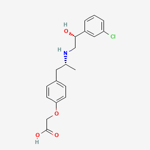 B1680797 2-(4-((2R)-2-(((2R)-2-(3-Chlorophenyl)-2-hydroxyethyl)amino)propyl)phenoxy)acetic acid CAS No. 116049-78-6