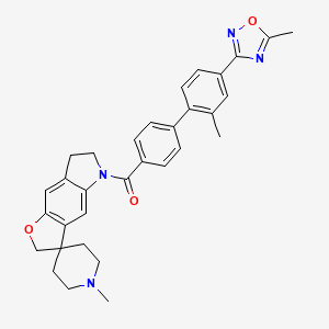 B1680811 (2'-Methyl-4'-(5-methyl-1,2,4-oxadiazol-3-yl)-[1,1'-biphenyl]-4-yl)(1'-methyl-6,7-dihydrospiro[furo[2,3-f]indole-3,4'-piperidin]-5(2H)-yl)methanone CAS No. 180083-23-2