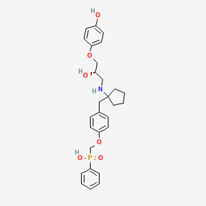 molecular formula C28H34NO6P B1680819 {4-[(1-{[(2S)-2-hydroxy-3-(4-hydroxyphenoxy)propyl]amino}cyclopentyl)methyl]phenoxymethyl}(phenyl)phosphinic acid 